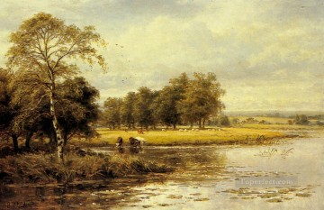 湖池の滝 Painting - テムズ川の風景について ベンジャミン・ウィリアムズ リーダー